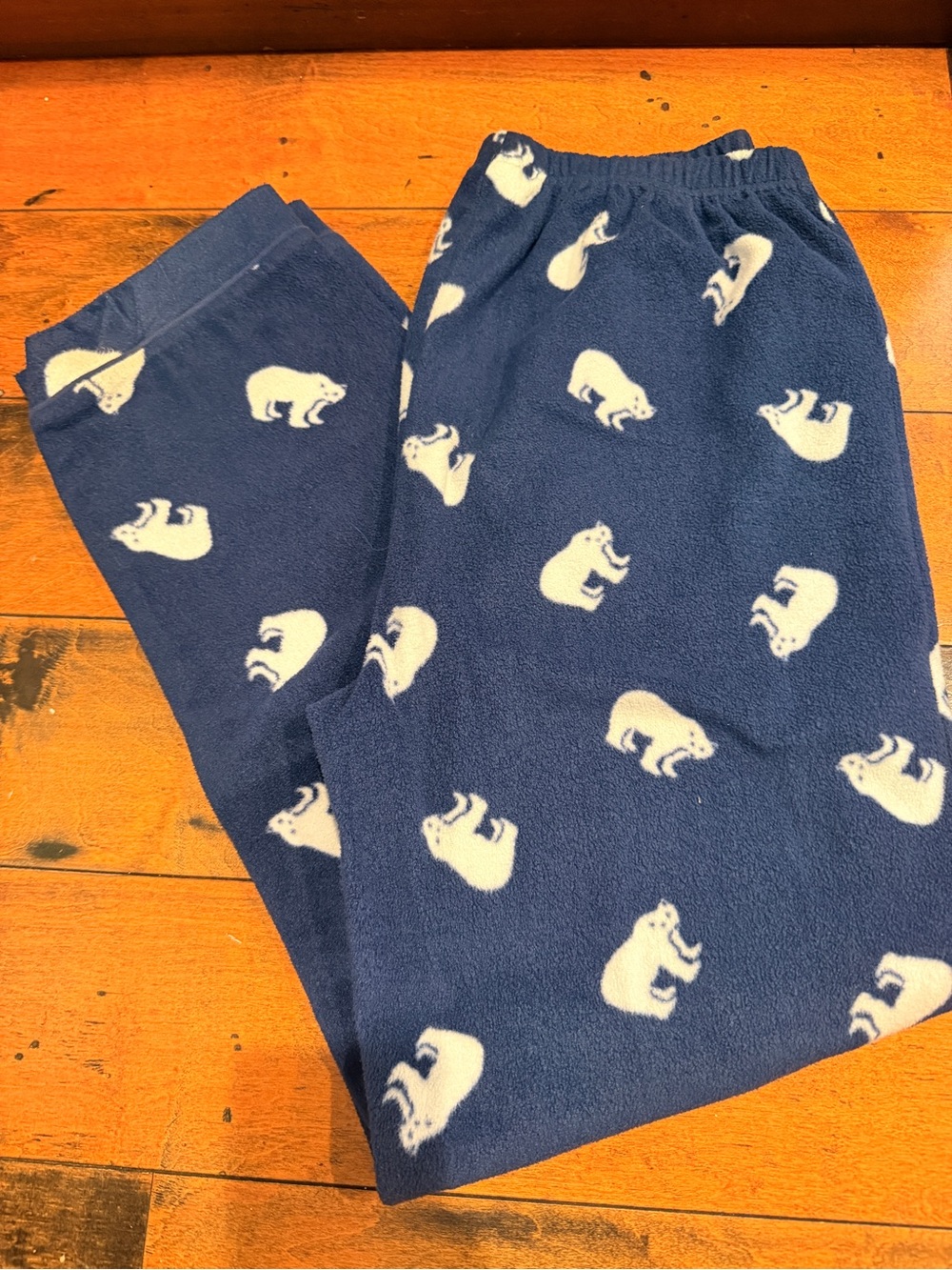 Women's Navy Polar Bear Fleece Jogger Pants